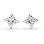 0.1 Ct Floral Stud Earrings | 14K Rose Gold  FG VS Quality Diamonds