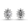 0.98 Ct Oval Shape Halo Diamond Earrings | 14K White Gold