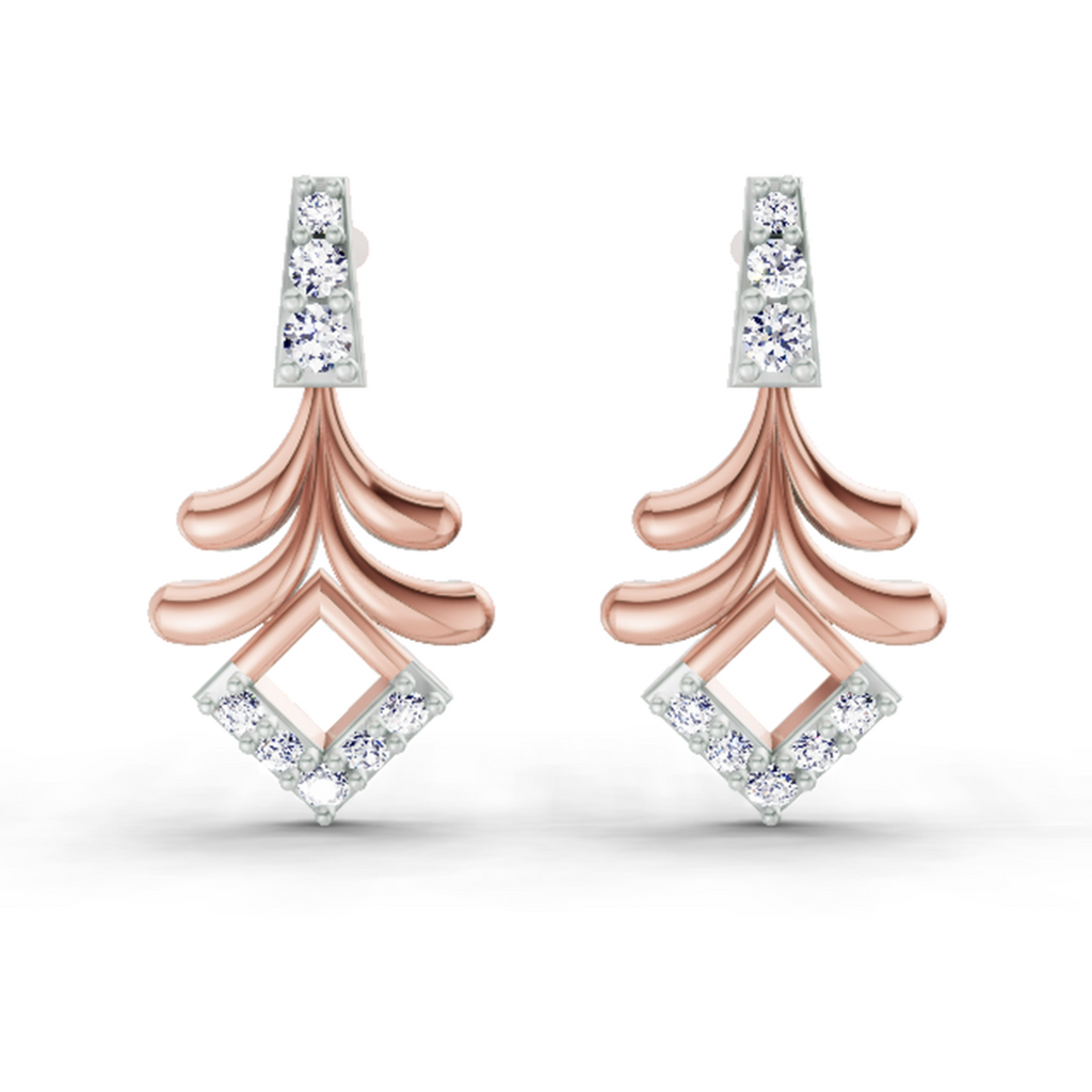 0.10 CtRound Shape Earrings | 14K Yellow Gold  FG VS Quality Diamonds