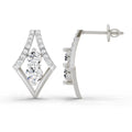 0.79 Ct Round Fashion Stud Earrings |  14K White Gold