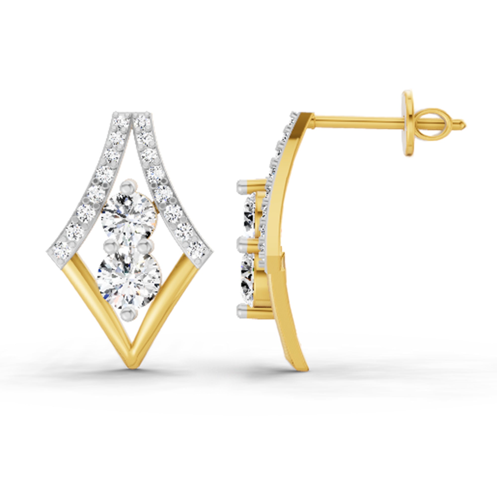 0.79 CtRound Shape Earrings | 14K Yellow Gold