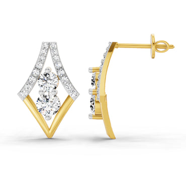 0.79 Ct Round Fashion Stud Earrings | 14K Yellow Gold
