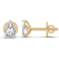0.46 Ct  Pear Shape Solitaire Diamond Stud Earrings | 14K Yellow Gold
