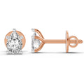0.46 Ct  Pear Shape Solitaire Diamond Stud Earrings | 14K Rose Gold