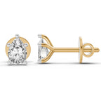 0.46 Ct  Pear Shape Solitaire Diamond Stud Earrings | 14K Rose Gold
