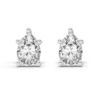 0.46 Ct  Pear Shape Solitaire Diamond Stud Earrings | 14K Rose Gold