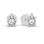 0.46 Ct  Pear Shape Solitaire Diamond Stud Earrings | 14K Rose Gold