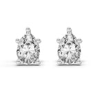 0.46 Ct  Pear Shape Solitaire Diamond Stud Earrings | 14K Yellow Gold
