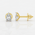 0.46 Ct  Pear Shape Solitaire Diamond Stud Earrings | 14K Rose Gold