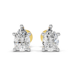0.46 Ct  Pear Shape Solitaire Diamond Stud Earrings | 14K Rose Gold