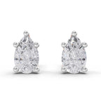2.64 Ct Pear Shape Solitaire Diamond Stud Earrings | 14K Rose Gold