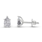 2.64 Ct Pear Shape Solitaire Diamond Stud Earrings | 14K Rose Gold