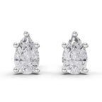 2.64 Ct Pear Shape Solitaire Diamond Stud Earrings | 14K Rose Gold