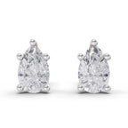 2.64 Ct Pear Shape Solitaire Diamond Stud Earrings | 14K Rose Gold