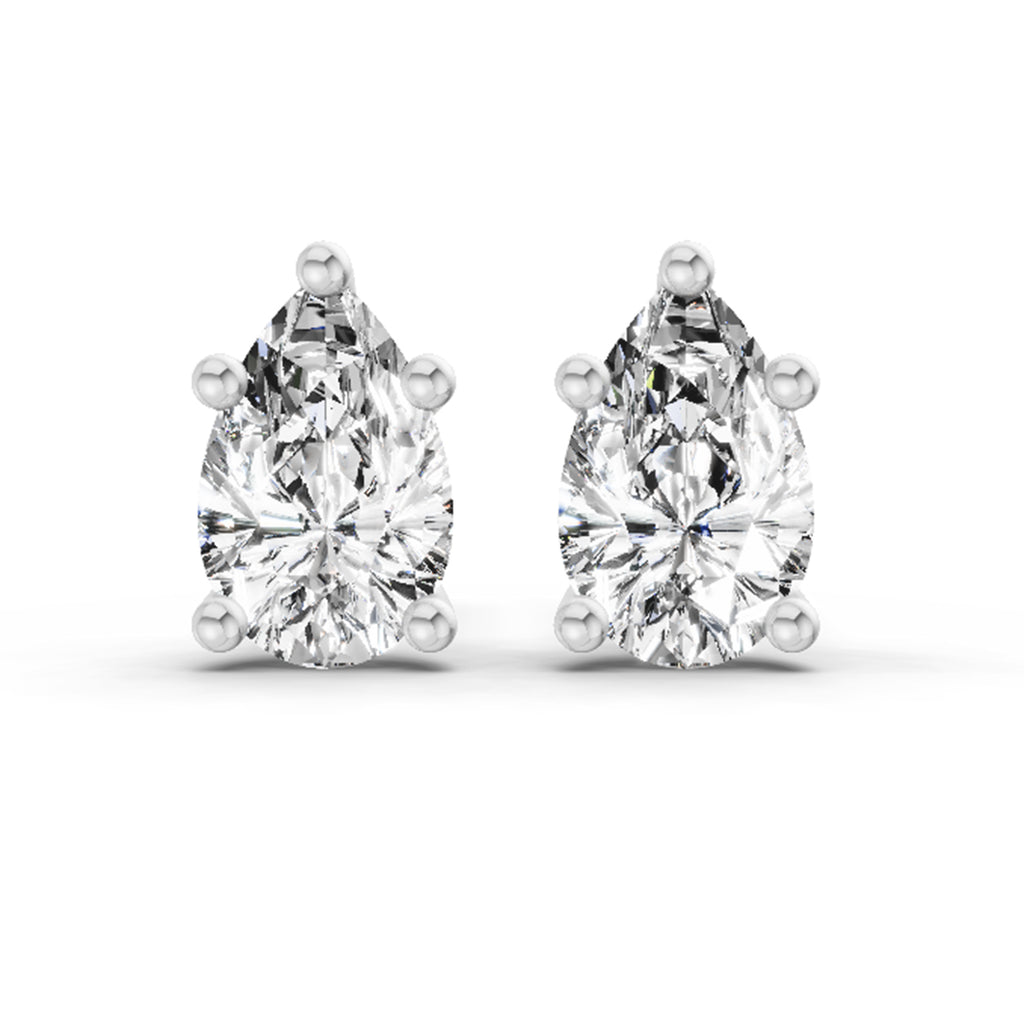 0.64 Ct Pear Stud Earrings | 14K Rose Gold