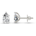 0.64 Ct Pear Stud Earrings | 14K White Gold