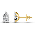 0.64 Ct Pear Stud Earrings | 14K Rose Gold