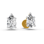 0.64 Ct Pear Stud Earrings | 14K Rose Gold