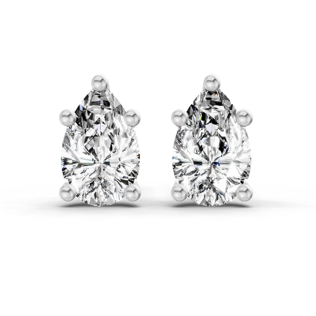 0.64 Ct Pear Stud Earrings | 14K Rose Gold