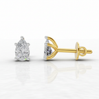 0.64 Ct Pear Stud Earrings | 14K Rose Gold