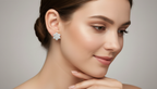 0.41 Ct  Round Shape Floral Diamond Stud Earrings | 14K Rose Gold