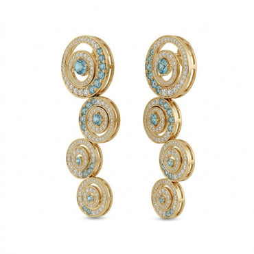 Sparkles Celestial Blue Cascade Diamond Earring