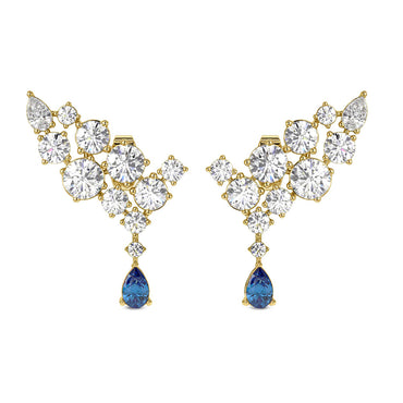 Sparkles Sapphire Climber Diamond Earring