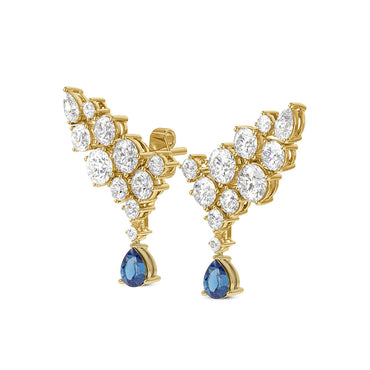 Sparkles Sapphire Climber Diamond Earring
