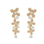 Sparkles Pink Petal Cascade Drop Diamond Earring