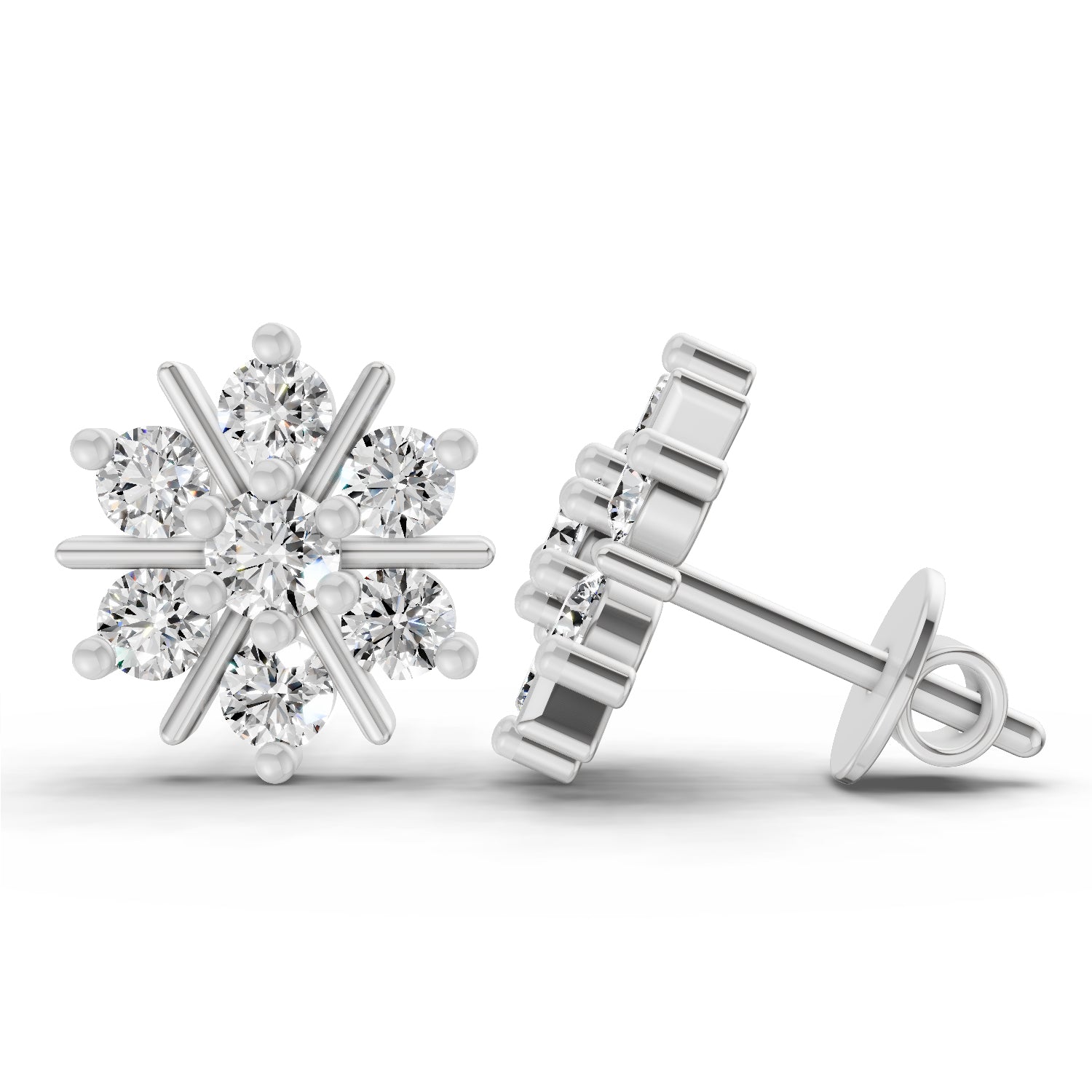 1.02 CtRound Shape Earrings | 14K White Gold