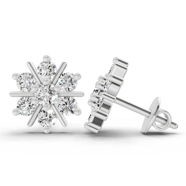 1.02 CtRound Shape Earrings | 14K White Gold