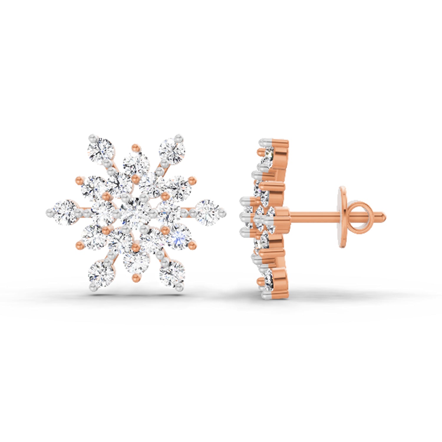 1.40 CtRound Shape Earrings | 14K White Gold
