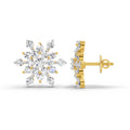 1.40 CtRound Shape Earrings | 14K Yellow Gold