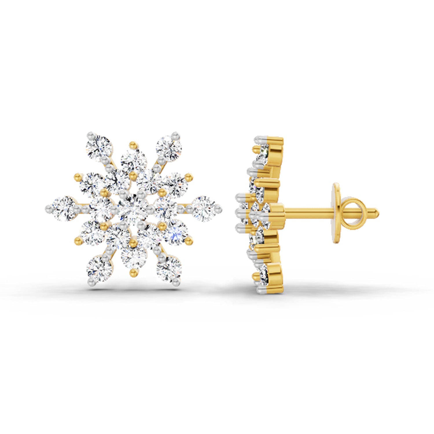 1.40 CtRound Shape Earrings | 14K Yellow Gold