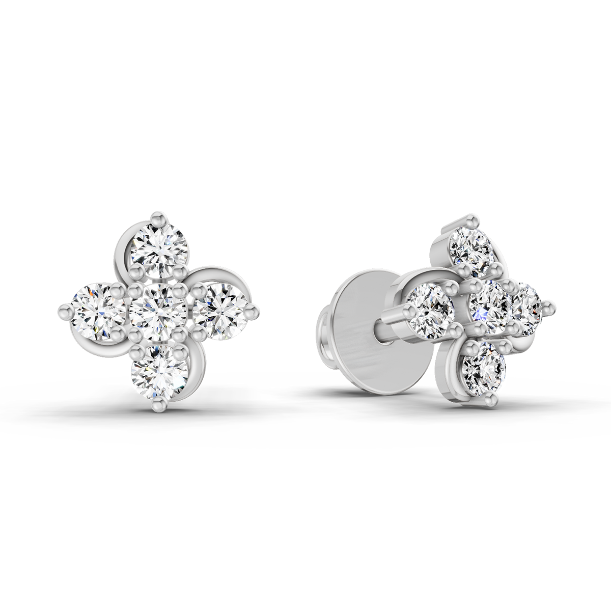 0.35 Ct  Round Shape Diamond Stud Earrings | 14K Yellow Gold