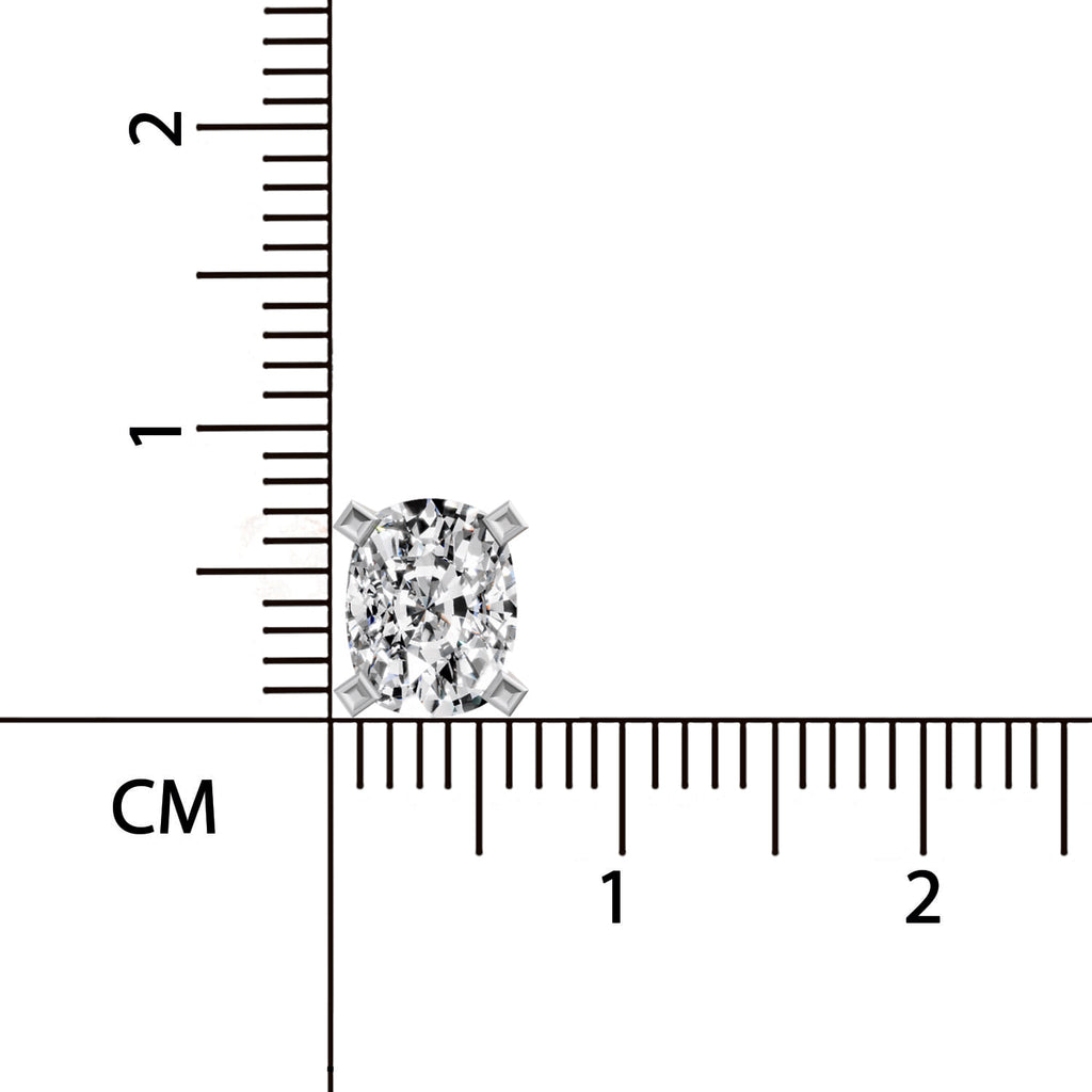 2.64 Ct Cushion Shape 4 Prong Solitaire Diamond Stud Earrings | 14K Rose Gold