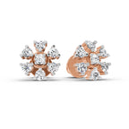 0.70 Ct Round Lily Earrings | 14K Rose Gold