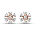0.70 Ct Round Lily Earrings | 14K Rose Gold