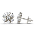 0.70 Ct Round Lily Earrings | 14K White Gold