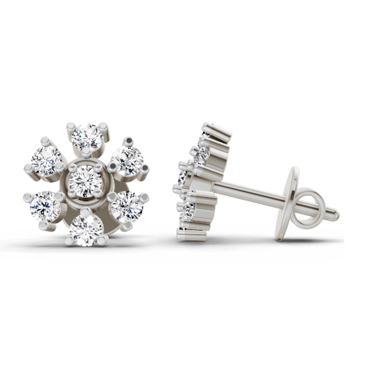 0.70 Ct Round Lily Earrings | 14K Rose Gold