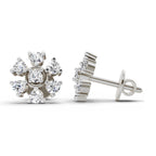 0.70 Ct Round Lily Earrings | 14K Rose Gold