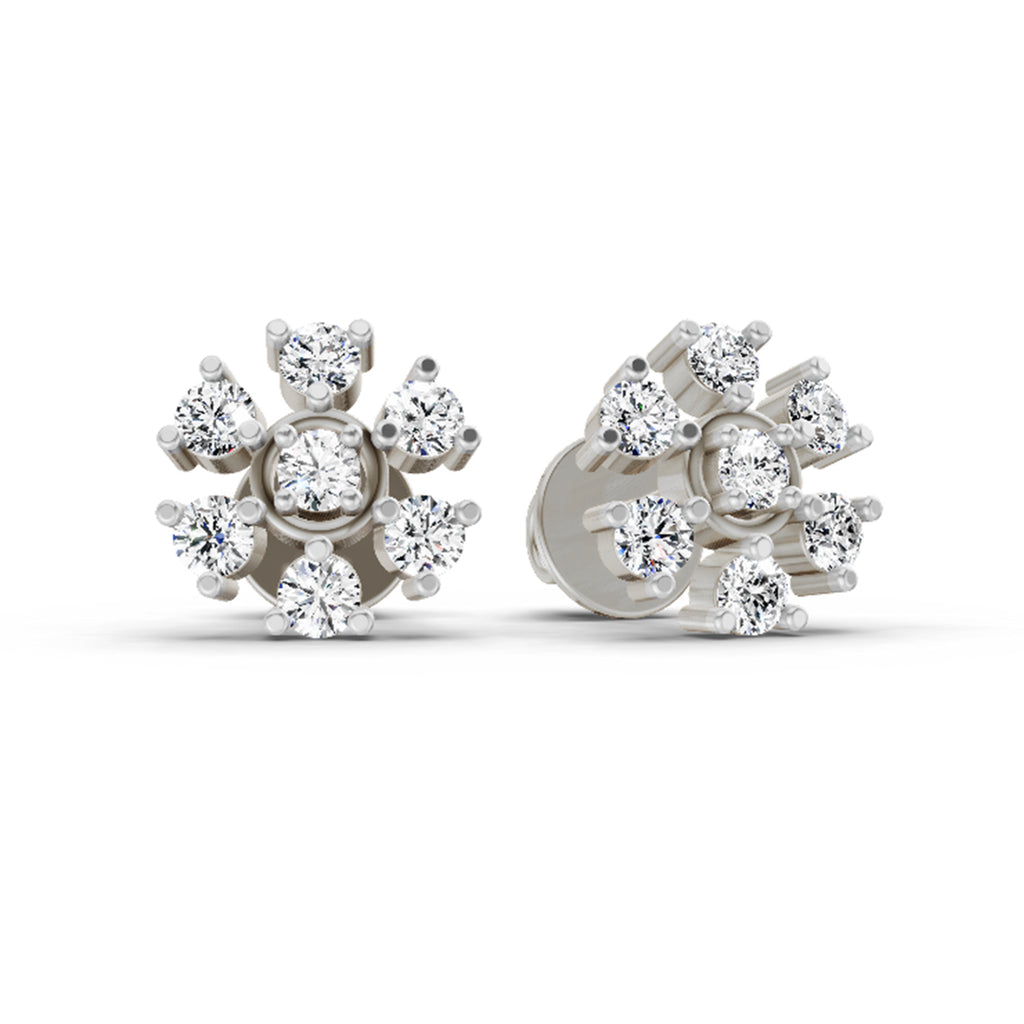 0.70 Ct Round Lily Earrings | 14K Rose Gold