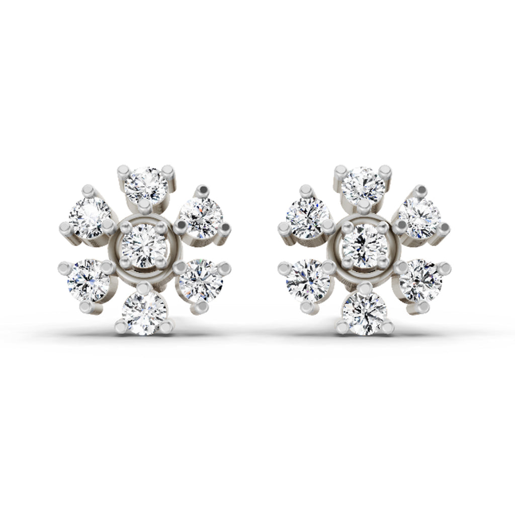 0.70 Ct Round Lily Earrings | 14K Rose Gold