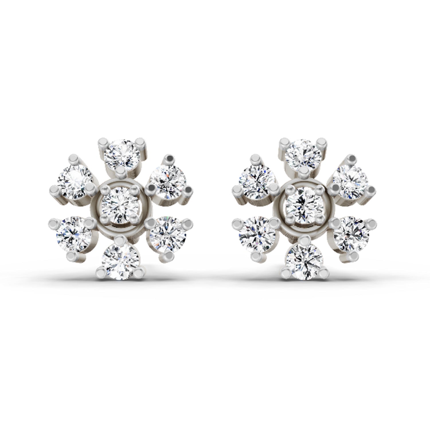 0.70 Ct Round Lily Earrings | 14K Rose Gold
