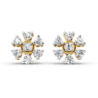 0.70 Ct Round Lily Earrings | 14K Rose Gold