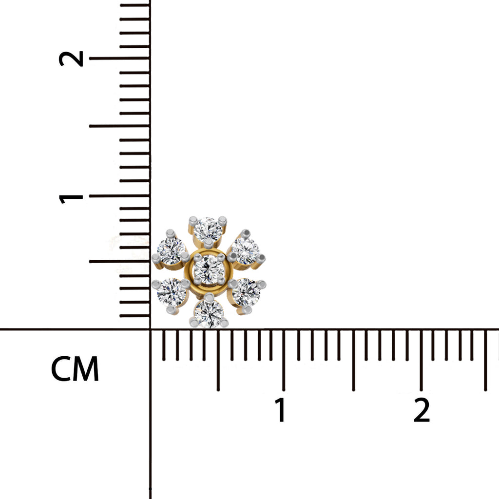0.70 Ct Round Lily Earrings | 14K Rose Gold
