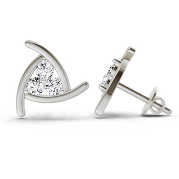 0.35 Ct Round Fashion Stud Earrings | 14K White Gold