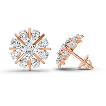 0.87 Ct Round Fashion Stud Earrings | 14K Rose Gold