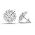 0.87 Ct Round Fashion Stud Earrings | 14K White Gold