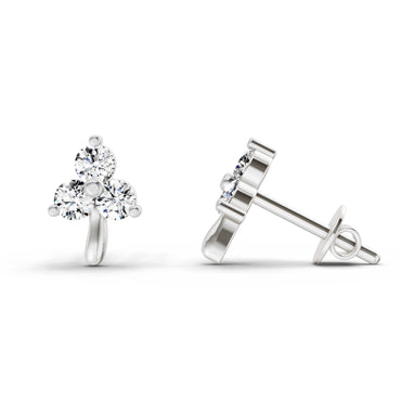 0.35 CtRound Shape Earrings | 14K White Gold